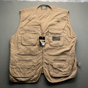 NWT Guide Gear Utility Tactical Fishing Vest Mens 5XL Khaki Tan NWT Multi-Pocket
